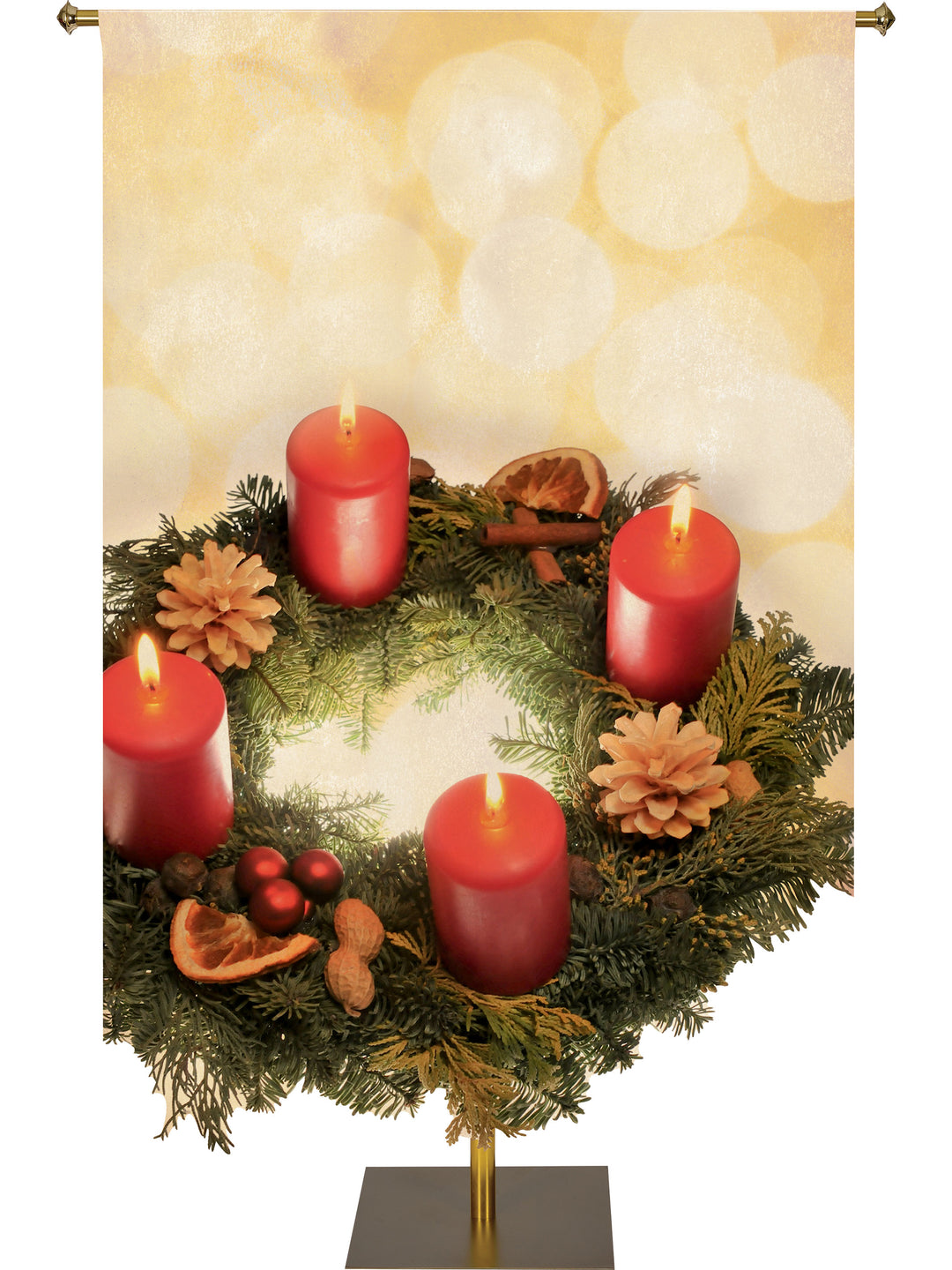 Contours of Christmas Custom Banner Christmas Wreath Right - Custom Christmas Banners - PraiseBanners