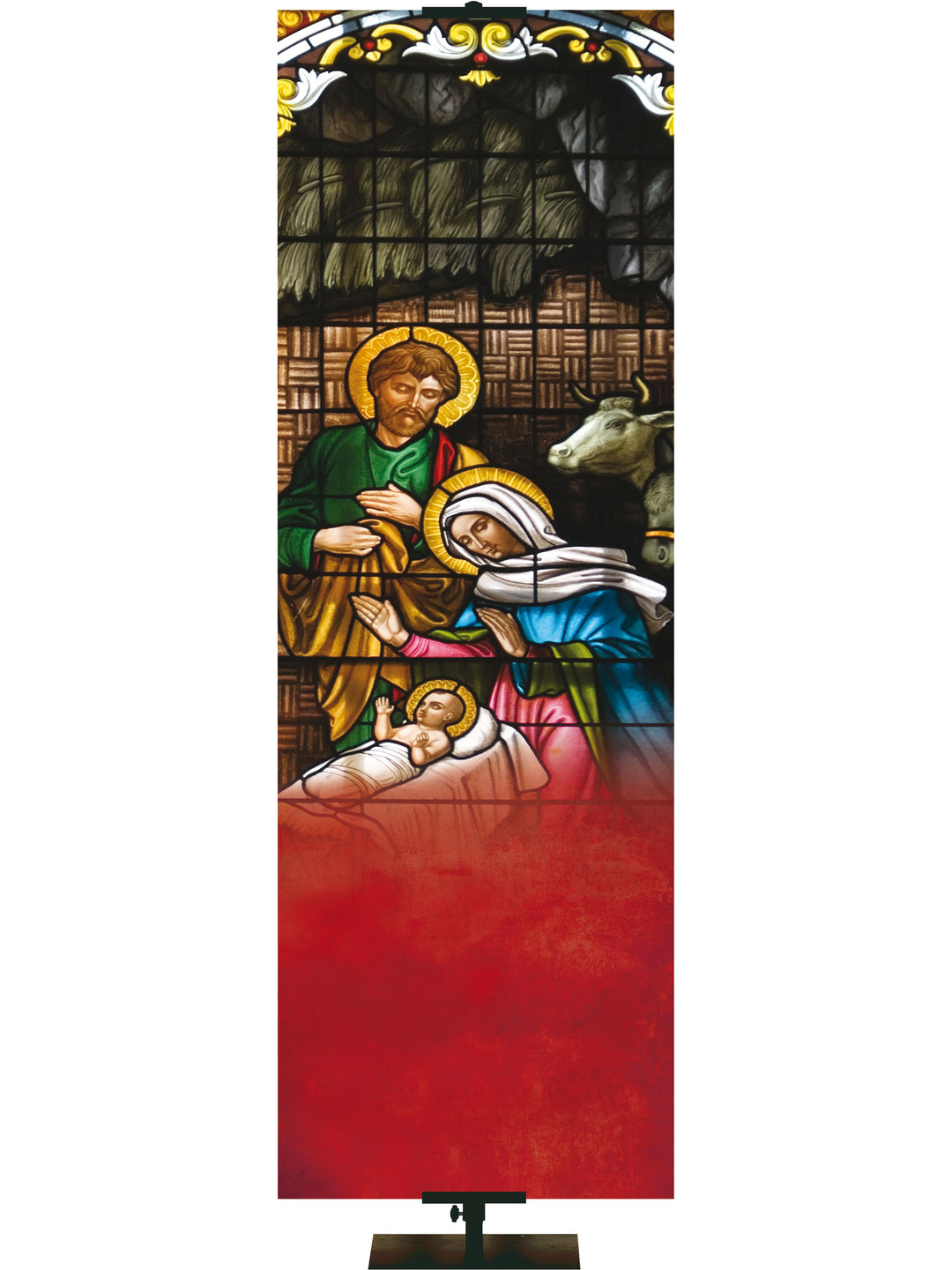 Custom Stained Glass Nativity III - Custom Christmas Banners - PraiseBanners