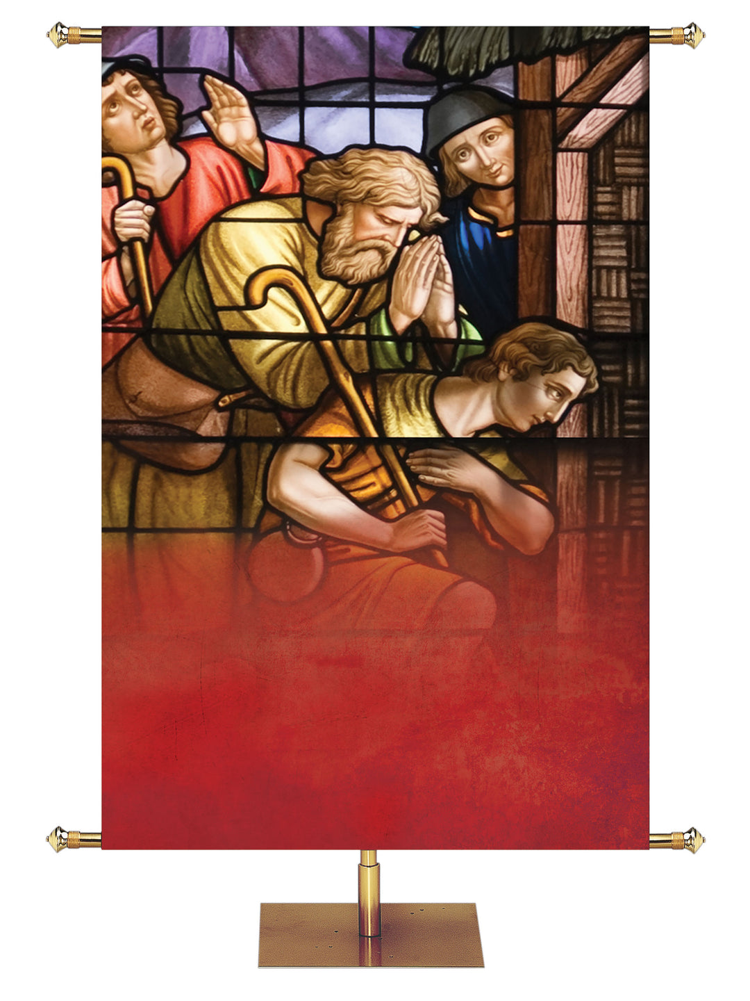 Custom Stained Glass Nativity IV - Custom Christmas Banners - PraiseBanners