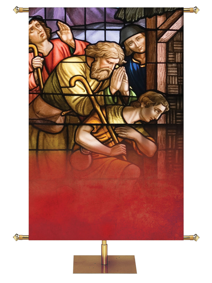 Custom Stained Glass Nativity IV - Custom Christmas Banners - PraiseBanners