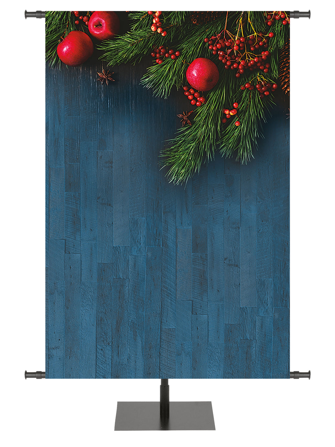 The Heart of Christmas Custom Banner Background Holly Berries and Branches Right