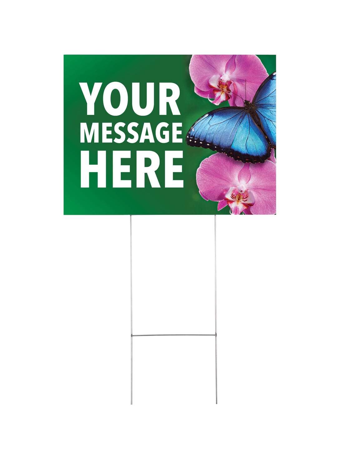 Custom Yard Sign Blue Butterfly Design