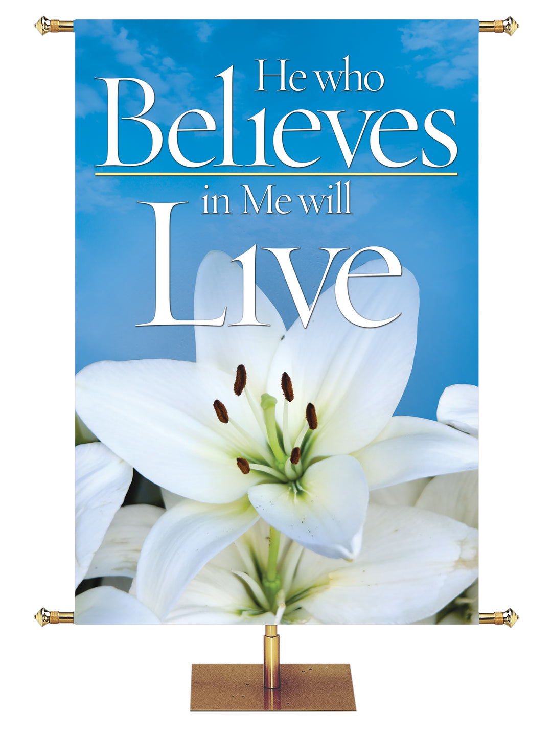 Joyous Easter He Who Believes - Easter Banners - PraiseBanners