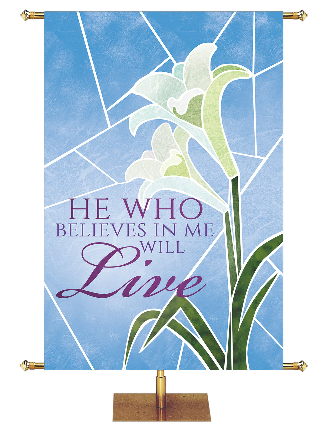 Eternal Emblems of Easter He Who Believes - Easter Banners - PraiseBanners