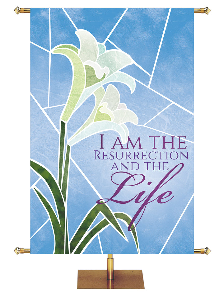 Eternal Emblems of Easter I Am The Resurrection - Easter Banners - PraiseBanners