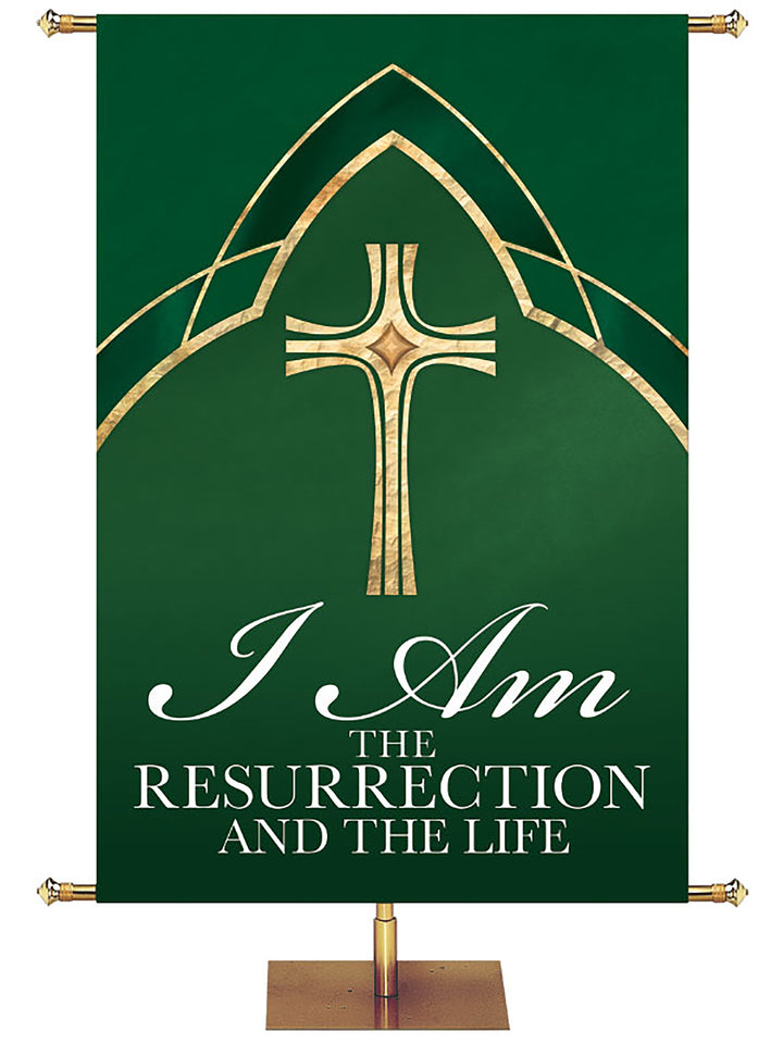 Eternal Emblems of Faith Resurrection And The Life - Liturgical Banners - PraiseBanners