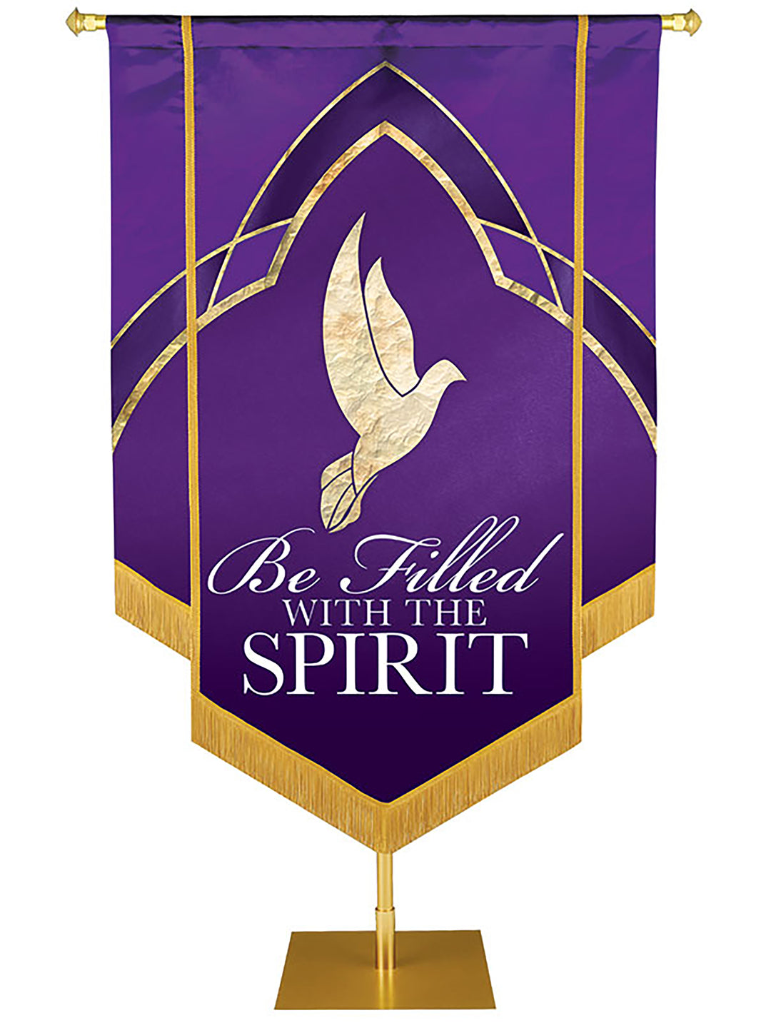 Eternal Emblems of Faith Be Filled With The Spirit Embellished Banner - Handcrafted Banners - PraiseBanners