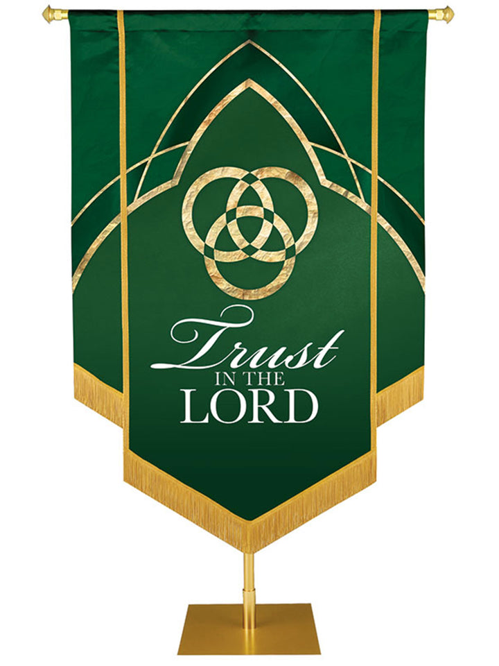 Eternal Emblems of Faith Trust In The Lord Embellished Banner - Handcrafted Banners - PraiseBanners