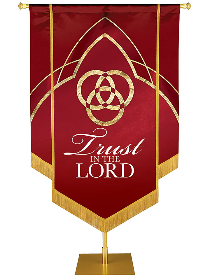 Eternal Emblems of Faith Trust In The Lord Embellished Banner - Handcrafted Banners - PraiseBanners