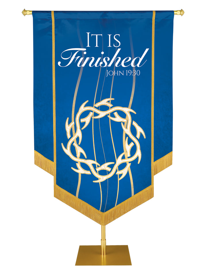 Experiencing God Crown of Thorns, It Is Finished Embellished Banner - Handcrafted Banners - PraiseBanners