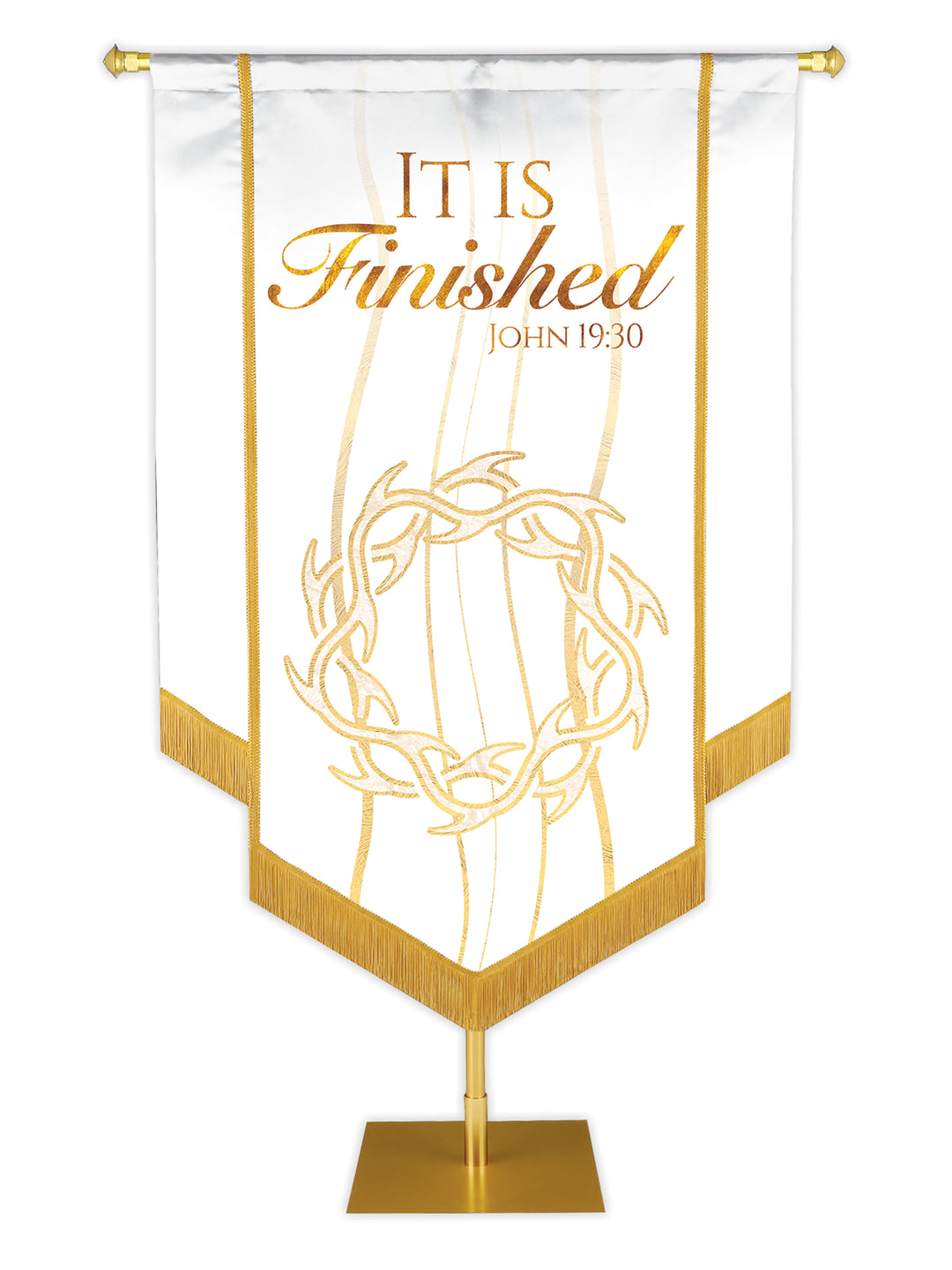 Experiencing God Crown of Thorns, It Is Finished Embellished Banner - Handcrafted Banners - PraiseBanners