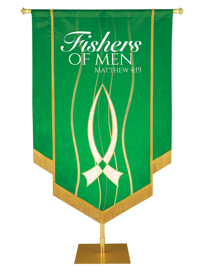 Experiencing God Fish, Fishers of Men Embellished Banner - Handcrafted Banners - PraiseBanners