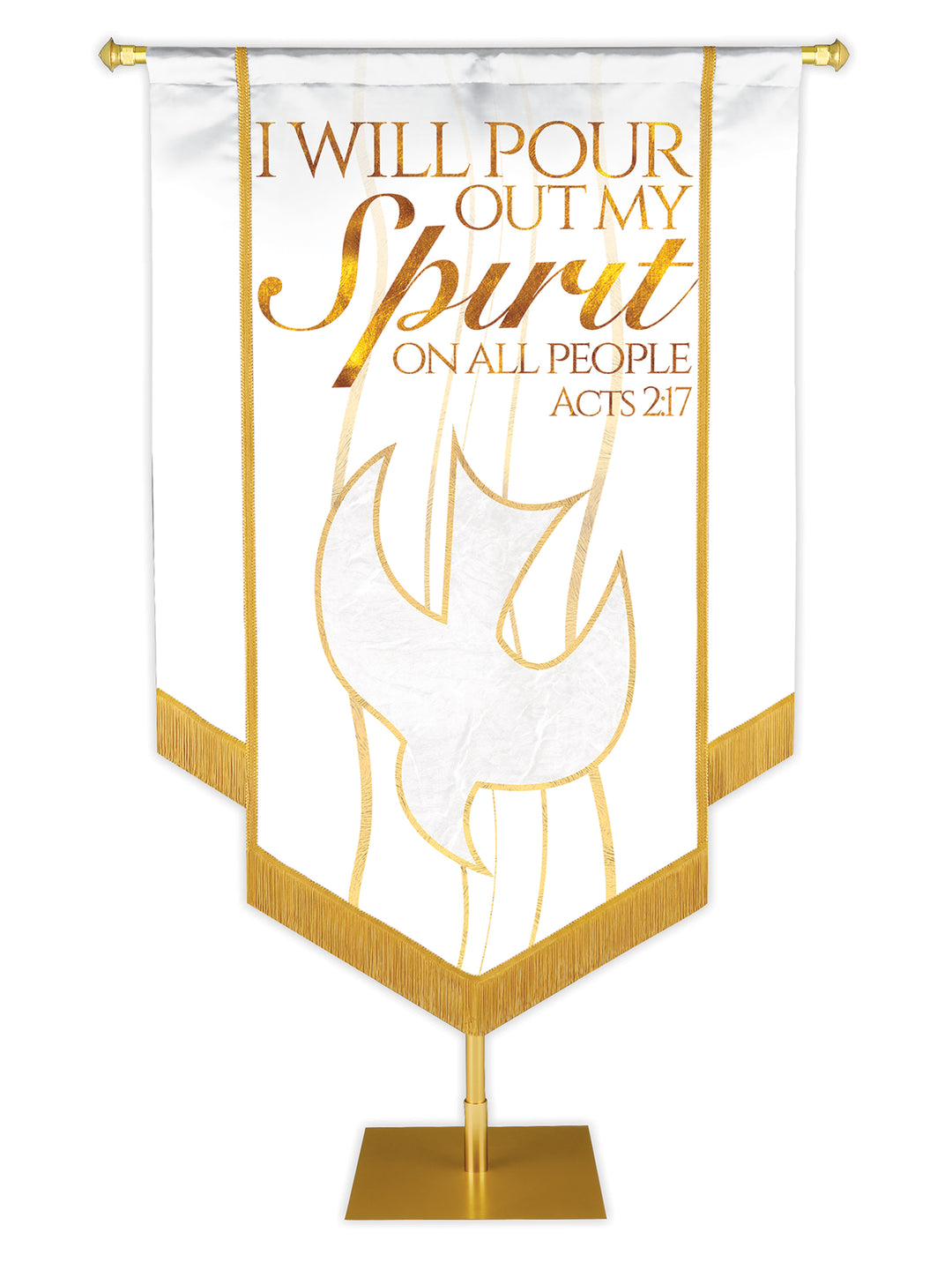 Experiencing God Dove, Pour Out My Spirit Embellished Banner - Handcrafted Banners - PraiseBanners