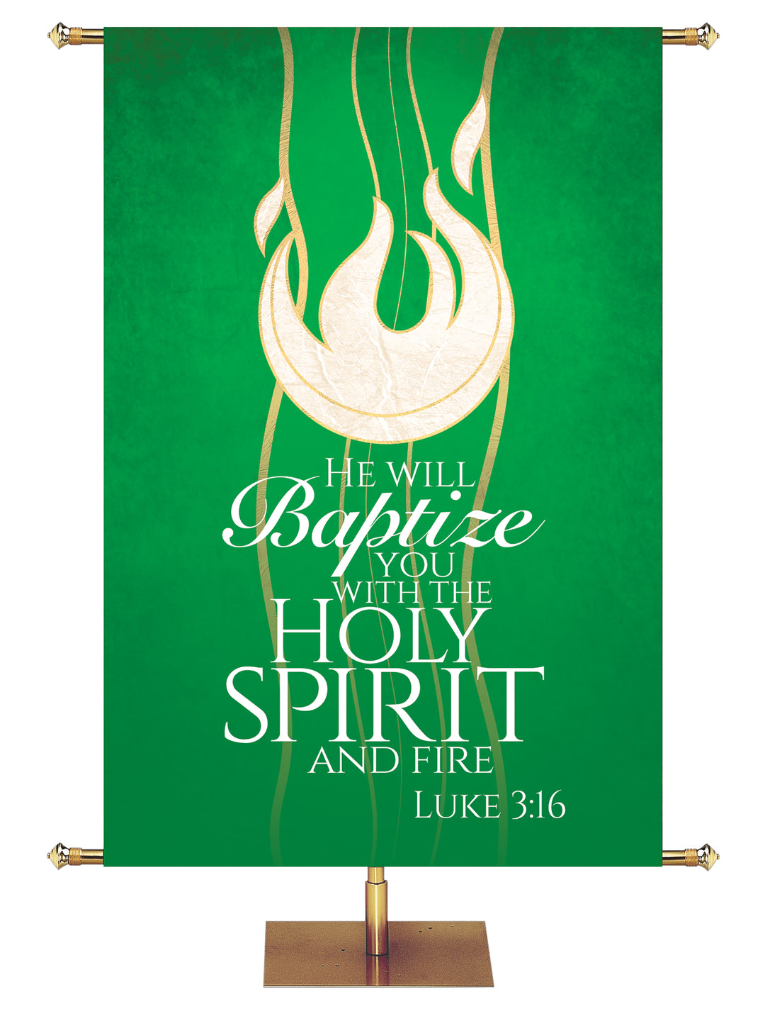 Experiencing God Symbols and Phrases Flame, He Will Baptize You - Liturgical Banners - PraiseBanners