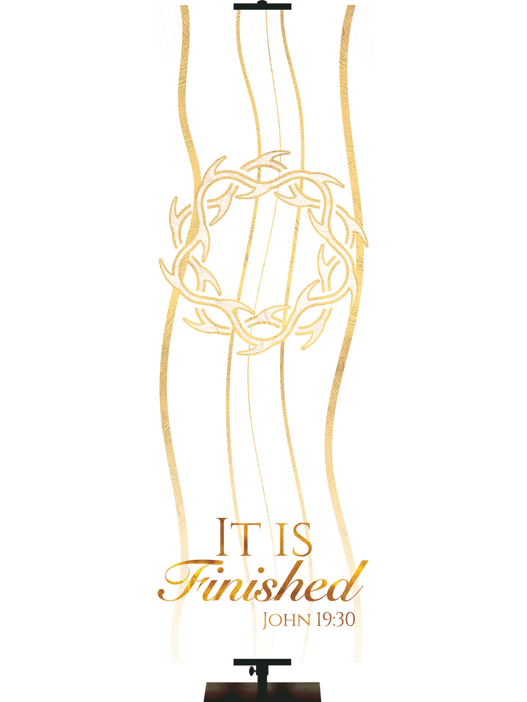 Experiencing God Symbols and Phrases Crown of Thorns, It Is Finished - Liturgical Banners - PraiseBanners