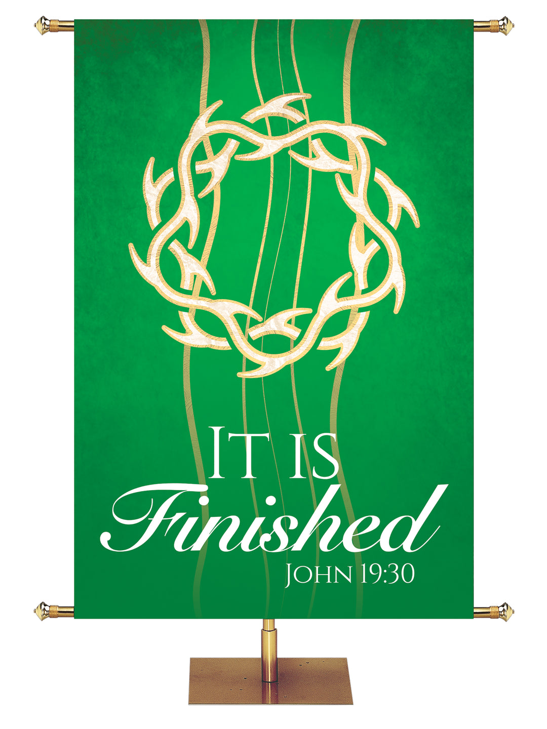 Experiencing God Symbols and Phrases Crown of Thorns, It Is Finished - Liturgical Banners - PraiseBanners