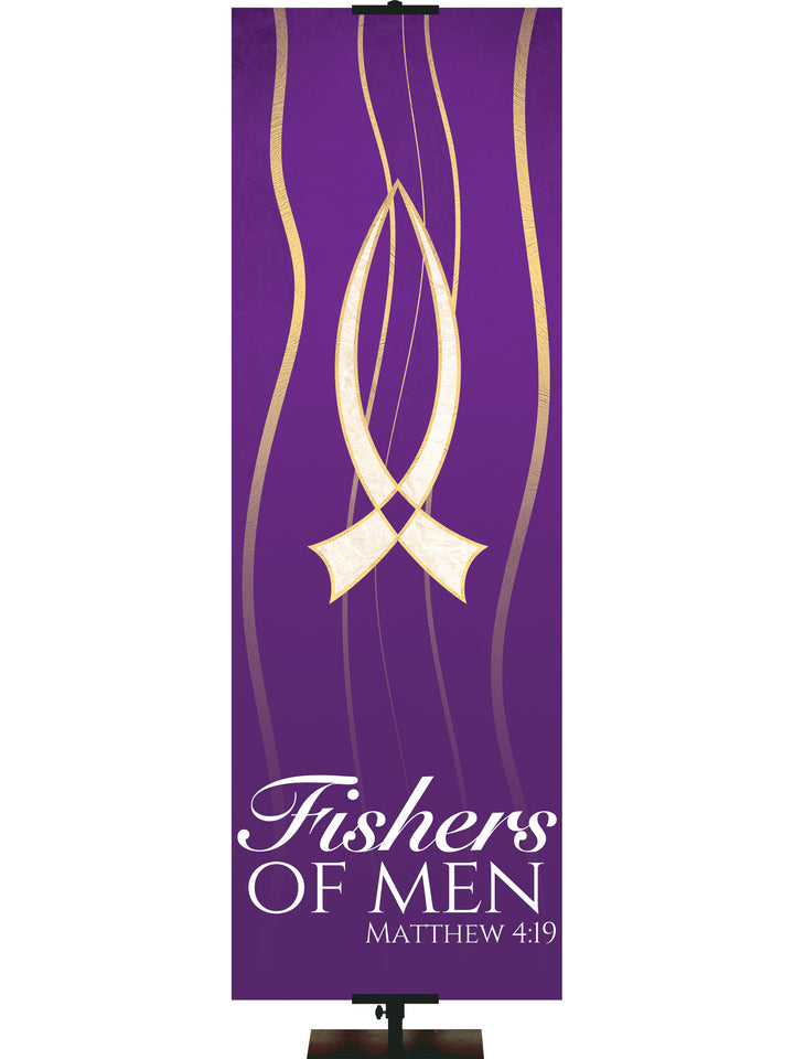 Experiencing God Symbols and Phrases Fish, Fishers of Men - Liturgical Banners - PraiseBanners