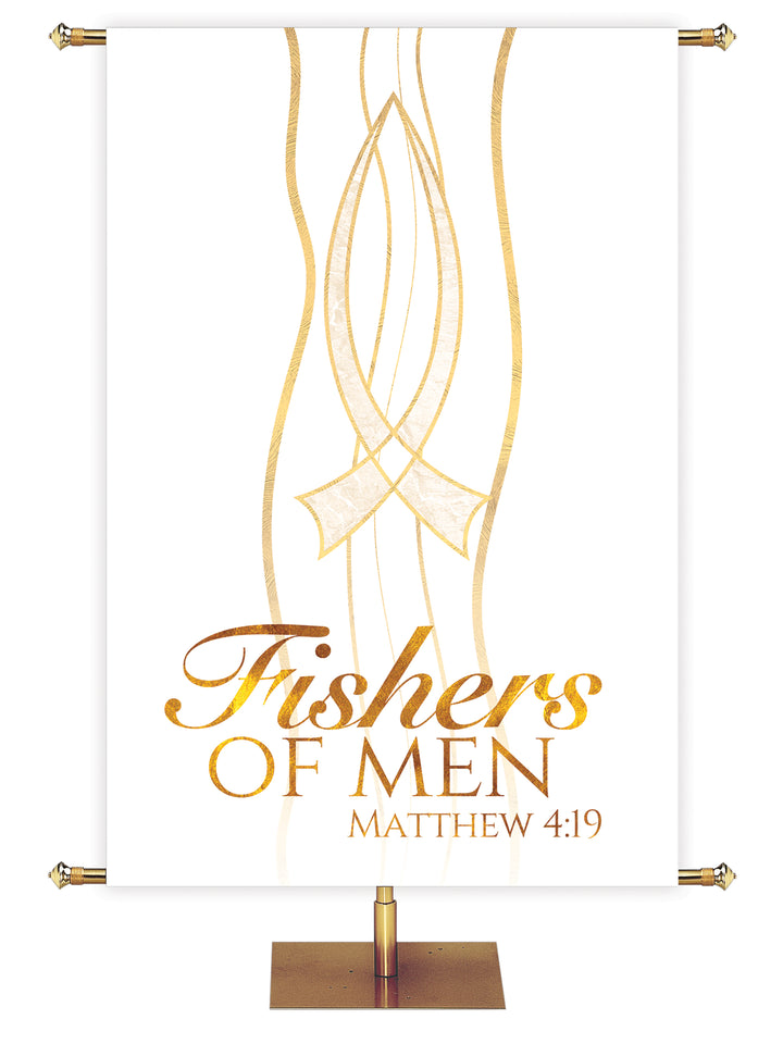 Experiencing God Symbols and Phrases Fish, Fishers of Men - Liturgical Banners - PraiseBanners