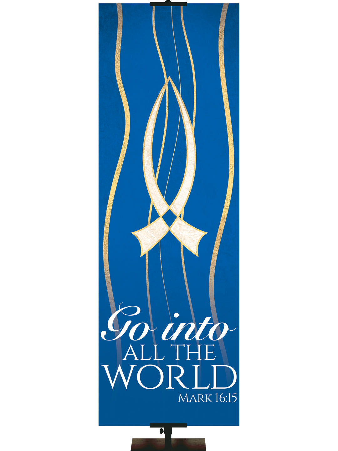 Experiencing God Symbols and Phrases Fish, Go Into The World - Liturgical Banners - PraiseBanners