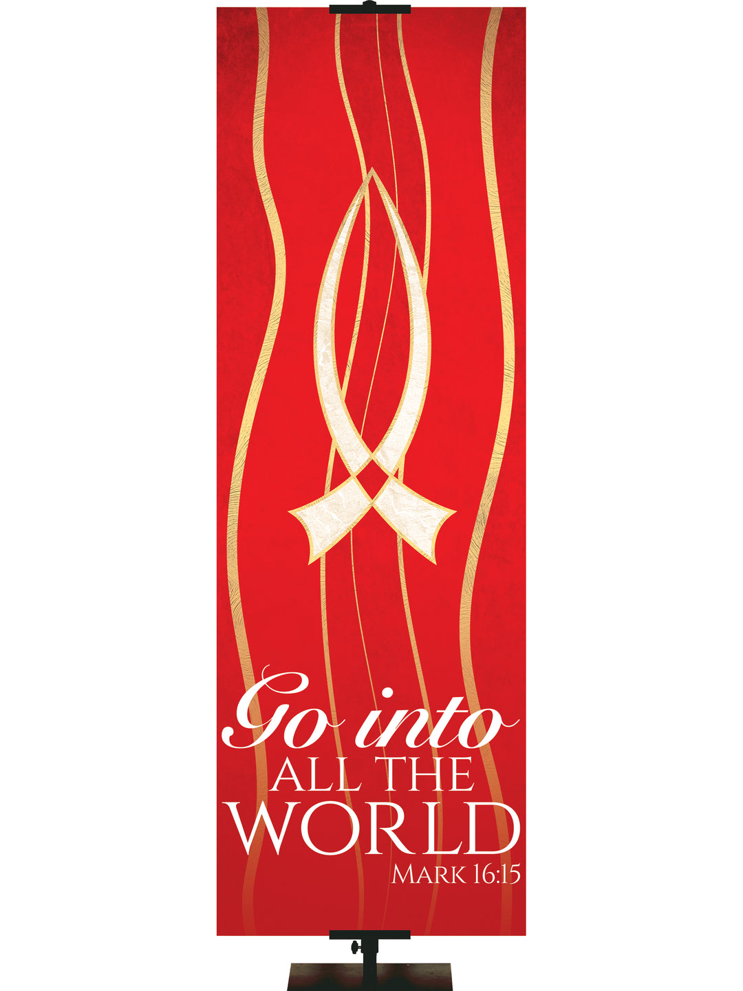 Experiencing God Symbols and Phrases Fish, Go Into The World - Liturgical Banners - PraiseBanners