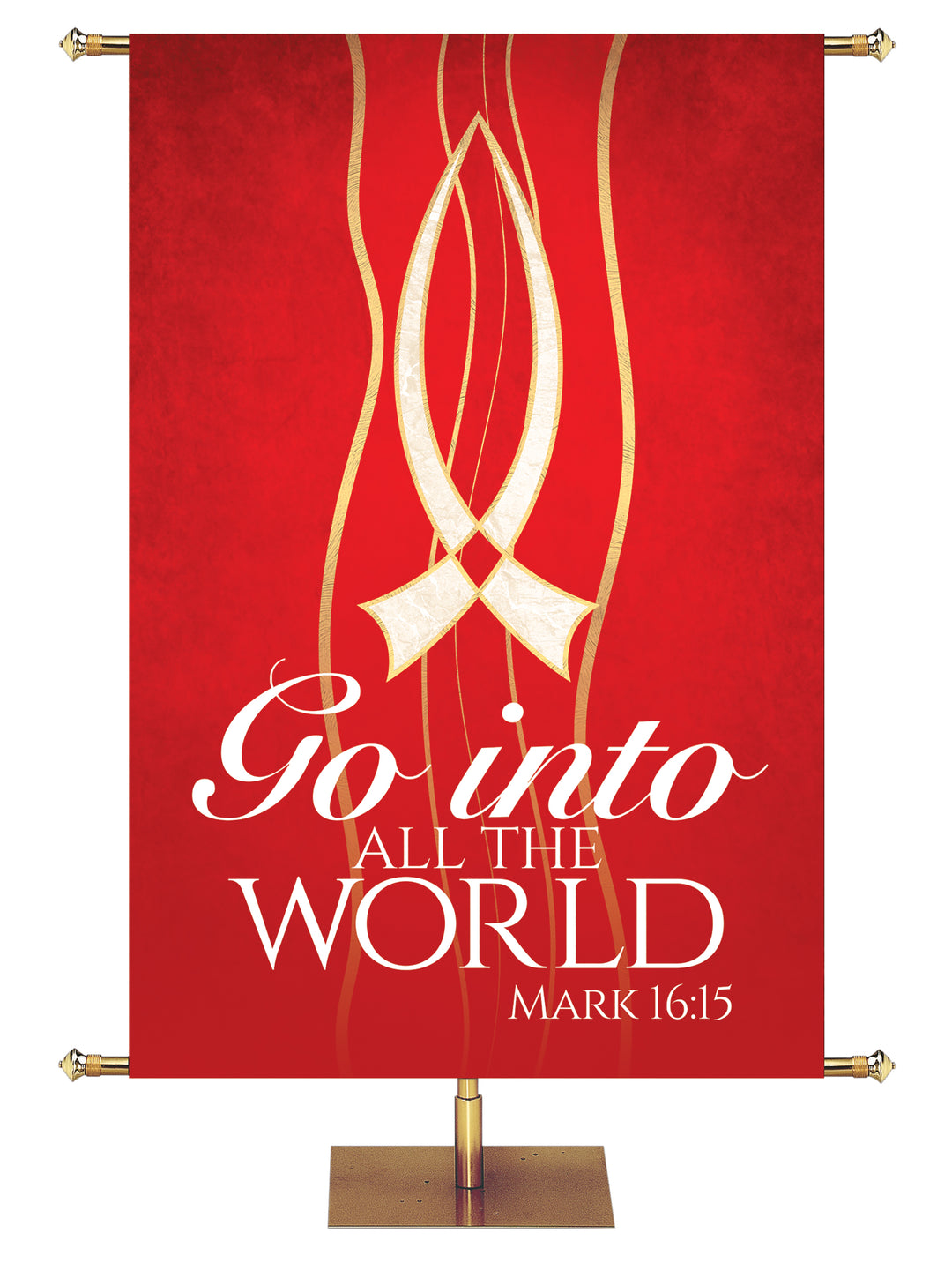 Experiencing God Symbols and Phrases Fish, Go Into The World - Liturgical Banners - PraiseBanners