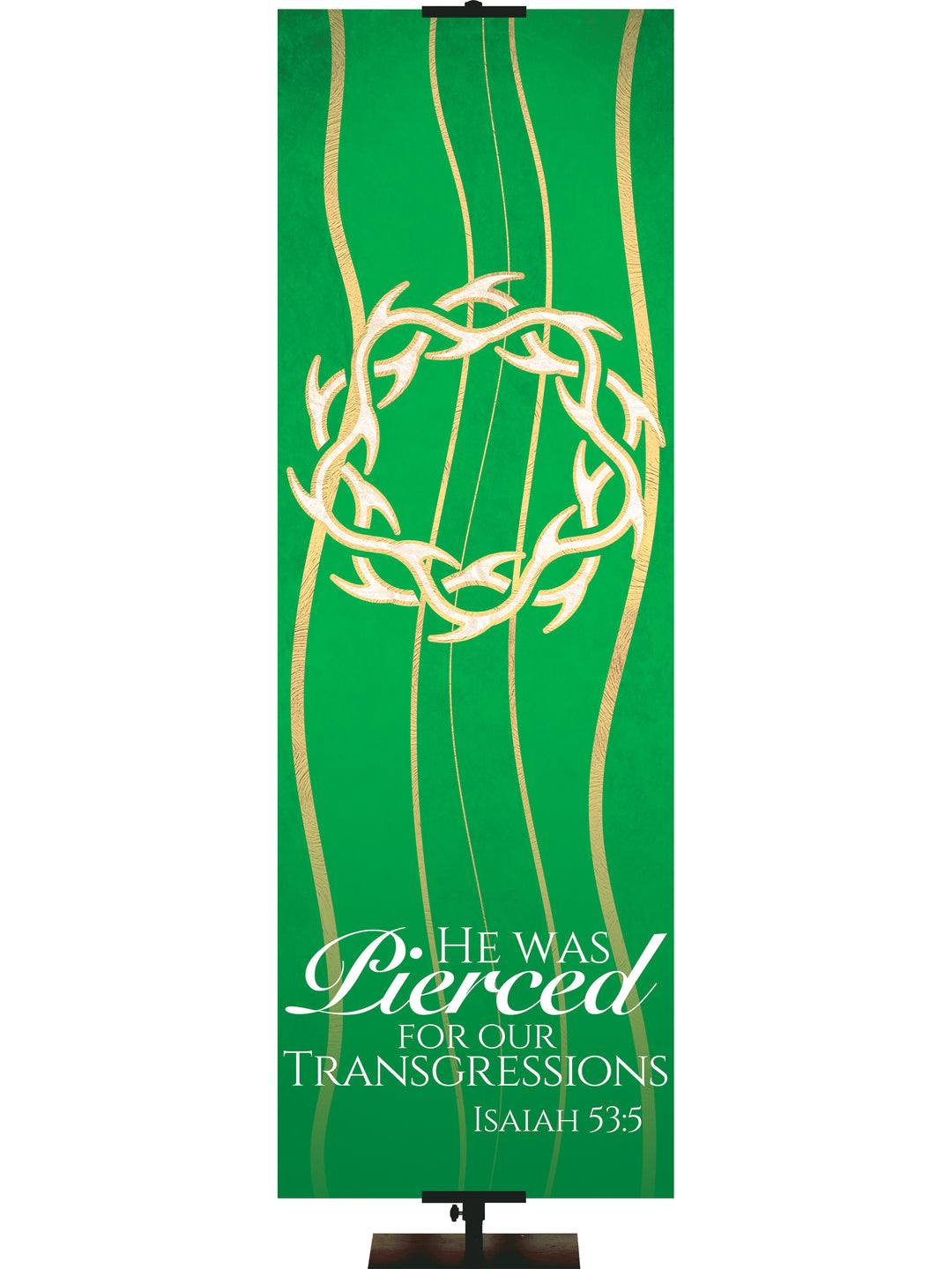 Experiencing God Symbols and Phrases Crown of Thorns, He Was Pierced - Liturgical Banners - PraiseBanners