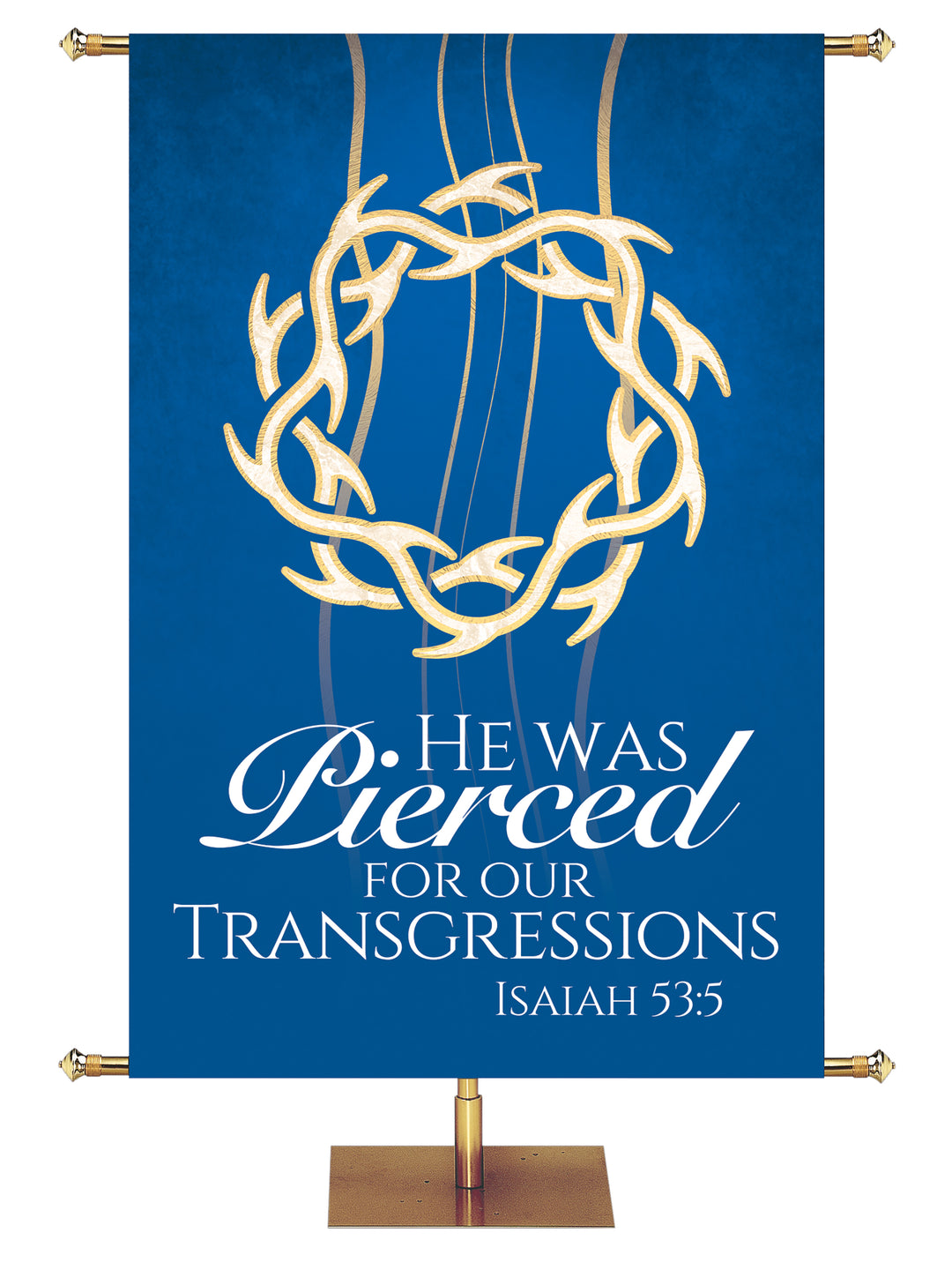 Experiencing God Symbols and Phrases Crown of Thorns, He Was Pierced - Liturgical Banners - PraiseBanners