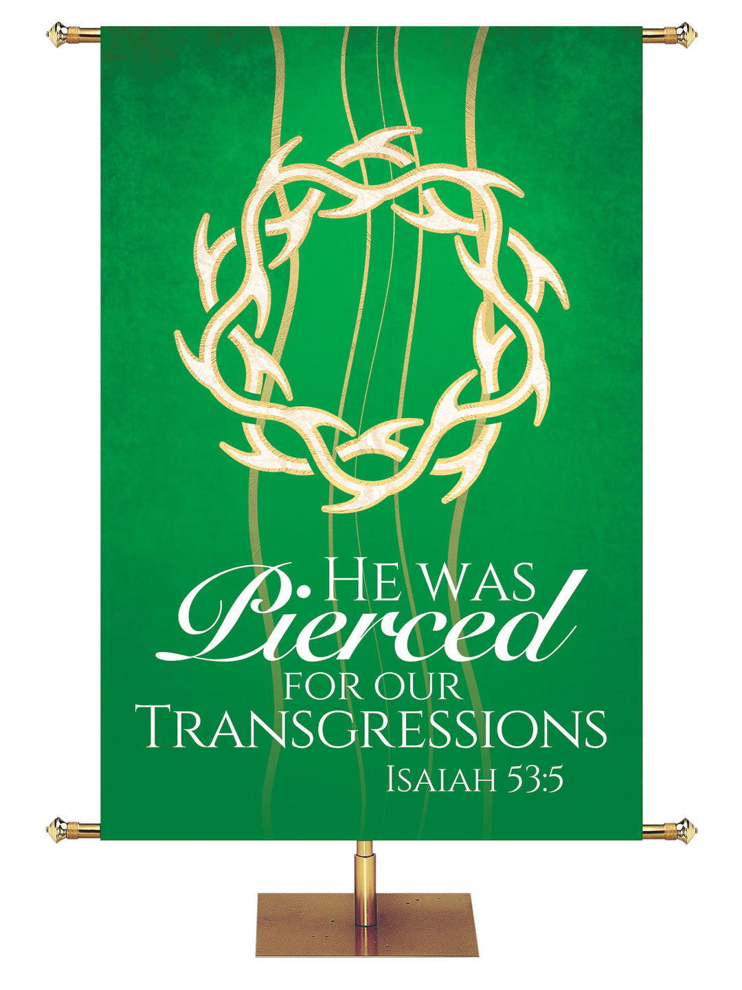 Experiencing God Symbols and Phrases Crown of Thorns, He Was Pierced - Liturgical Banners - PraiseBanners