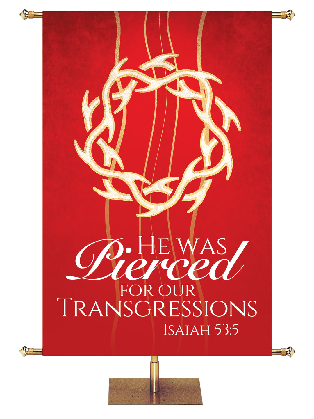 Experiencing God Symbols and Phrases Crown of Thorns, He Was Pierced - Liturgical Banners - PraiseBanners