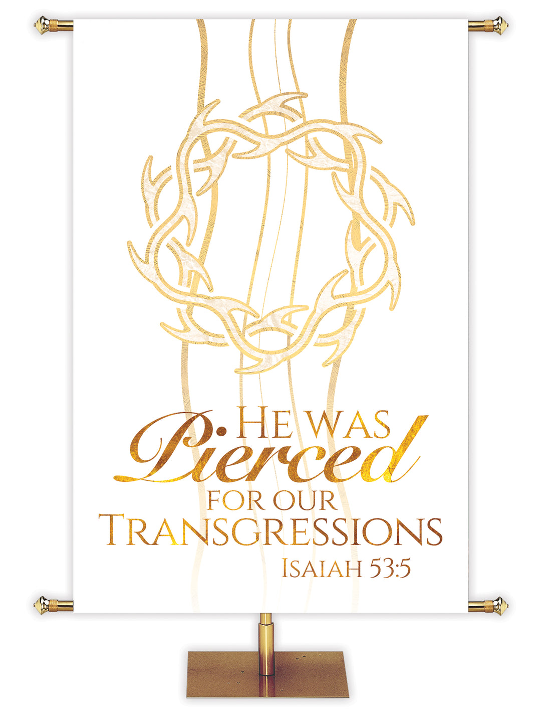 Experiencing God Symbols and Phrases Crown of Thorns, He Was Pierced - Liturgical Banners - PraiseBanners