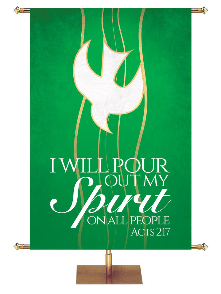 Experiencing God Symbols and Phrases Dove, Pour Out My Spirit - Liturgical Banners - PraiseBanners