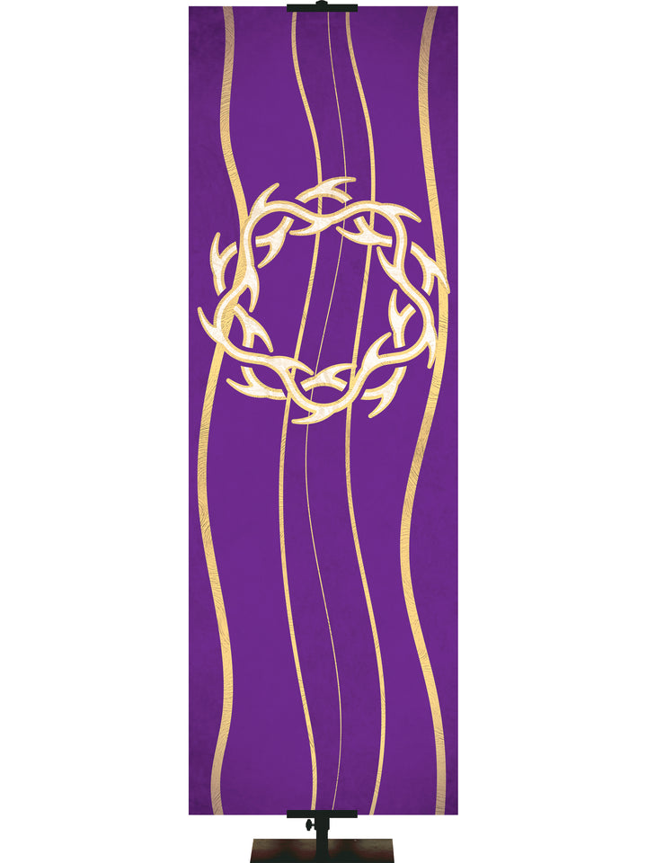 Custom Banner Experiencing God Symbols Crown of Thorns - Custom Liturgical Banners - PraiseBanners