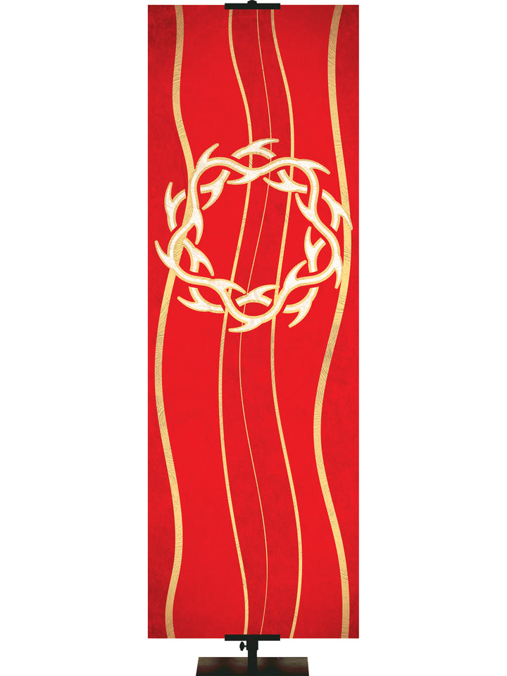 Custom Banner Experiencing God Symbols Crown of Thorns - Custom Liturgical Banners - PraiseBanners