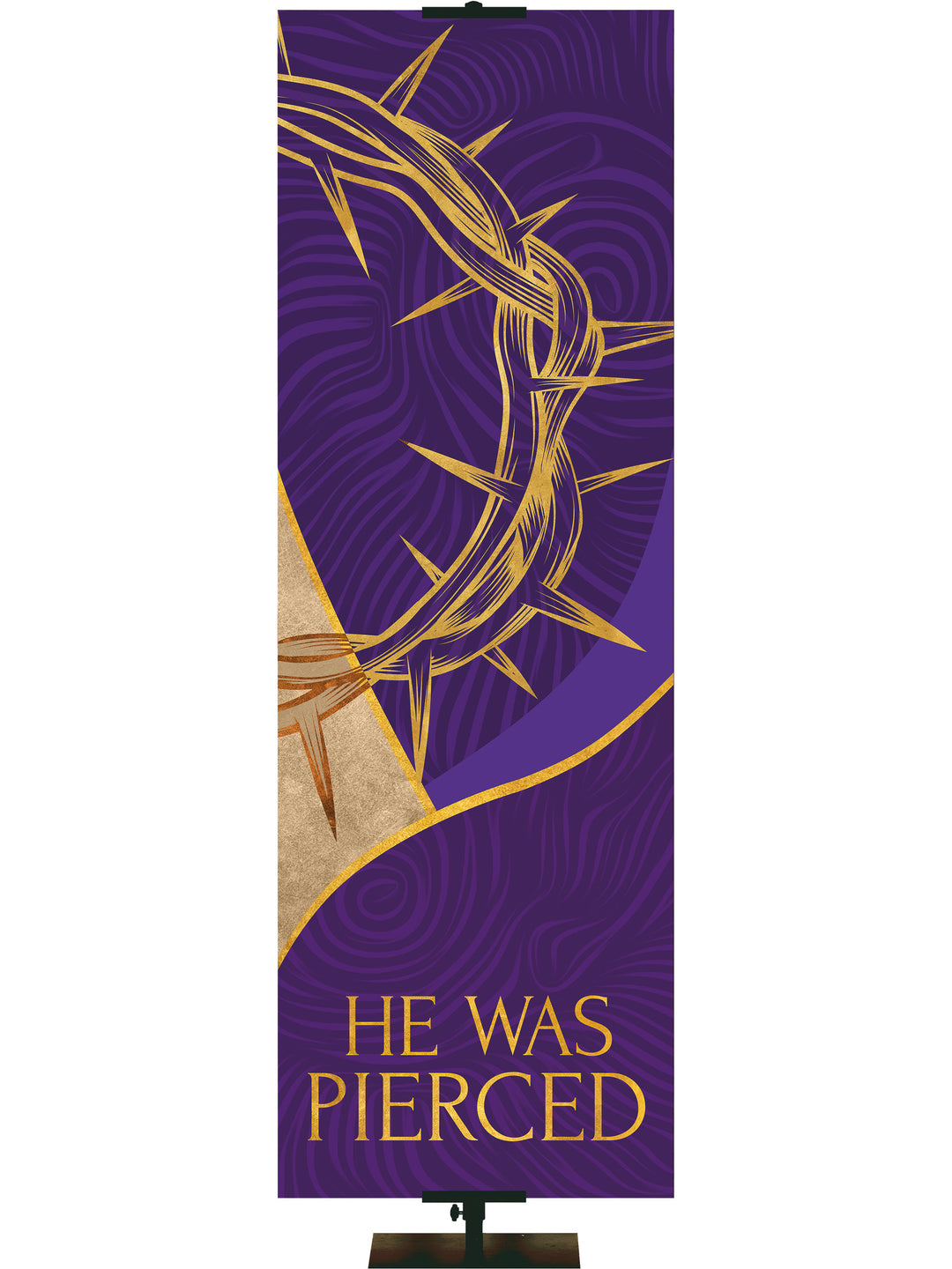 Shimmering Easter He Was Pierced - Easter Banners - PraiseBanners