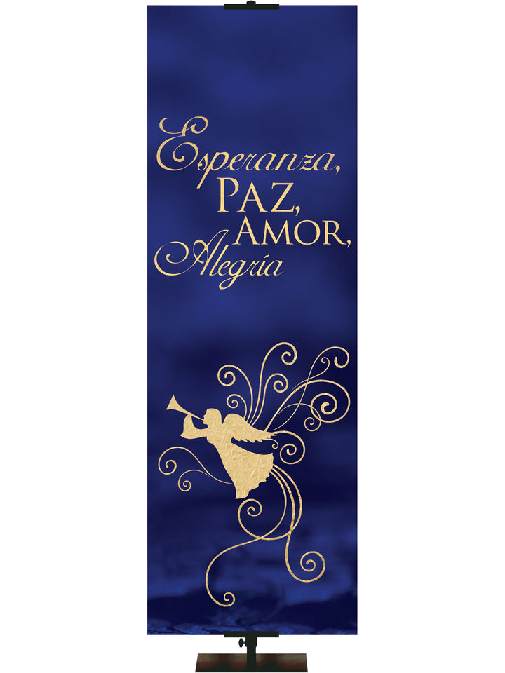 Spanish Advent Foil Hope, Peace, Love, Joy - Advent Banners - PraiseBanners