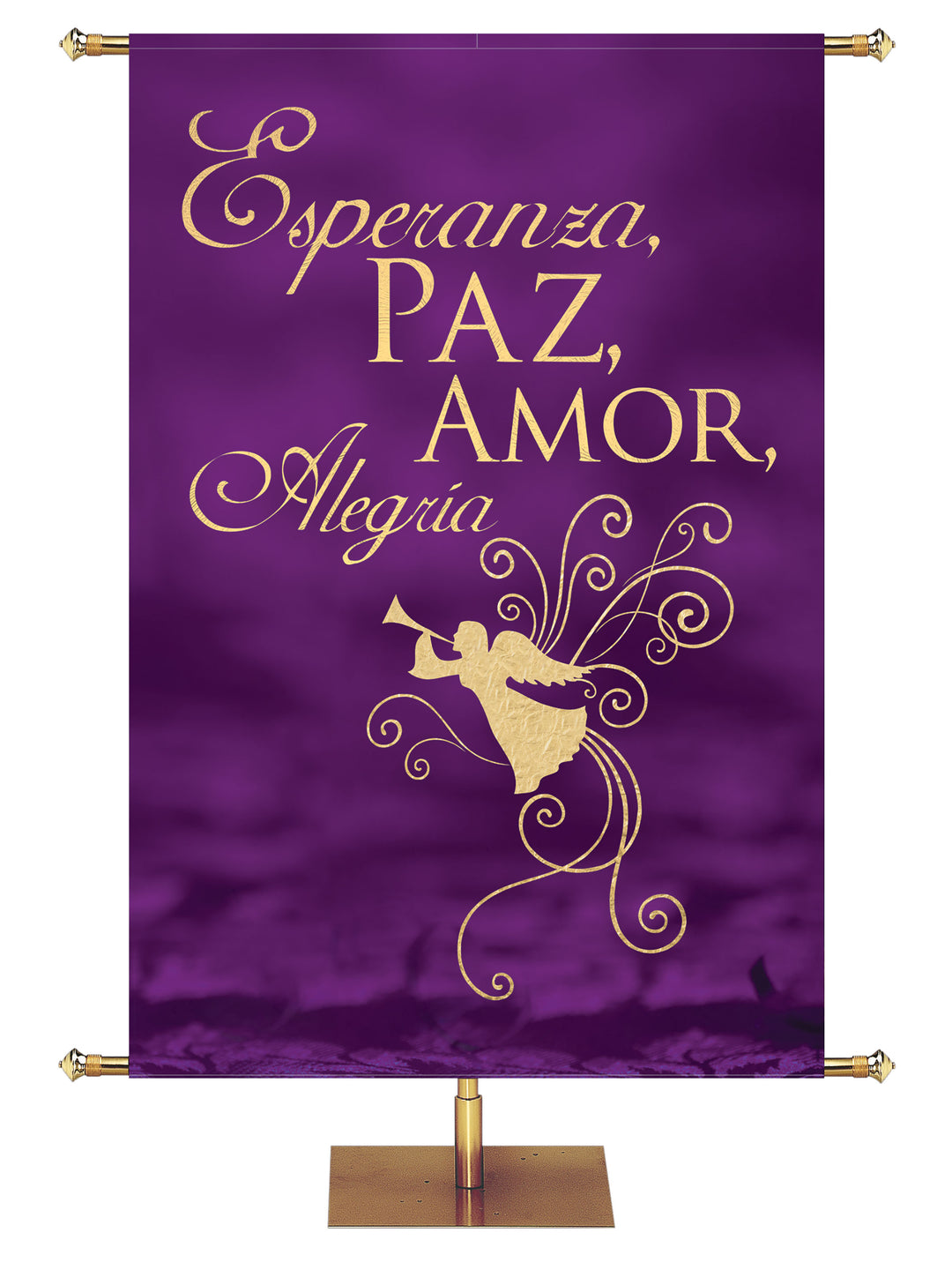 Spanish Advent Foil Hope, Peace, Love, Joy - Advent Banners - PraiseBanners