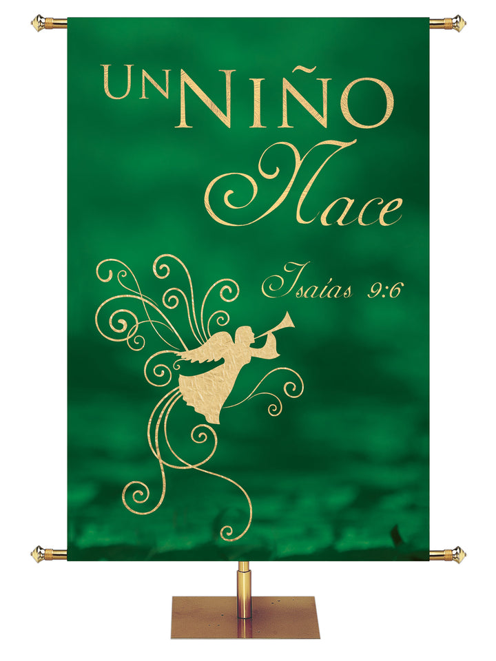 Spanish Christmas Foil A Child is Born - Christmas Banners - PraiseBanners