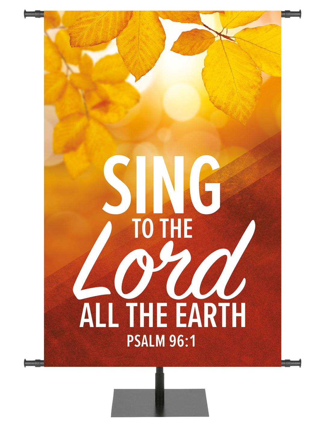 Golden Harvest Sing To The Lord All The Earth Psalm 96:1 Golden Fall Leaves in Sunlight