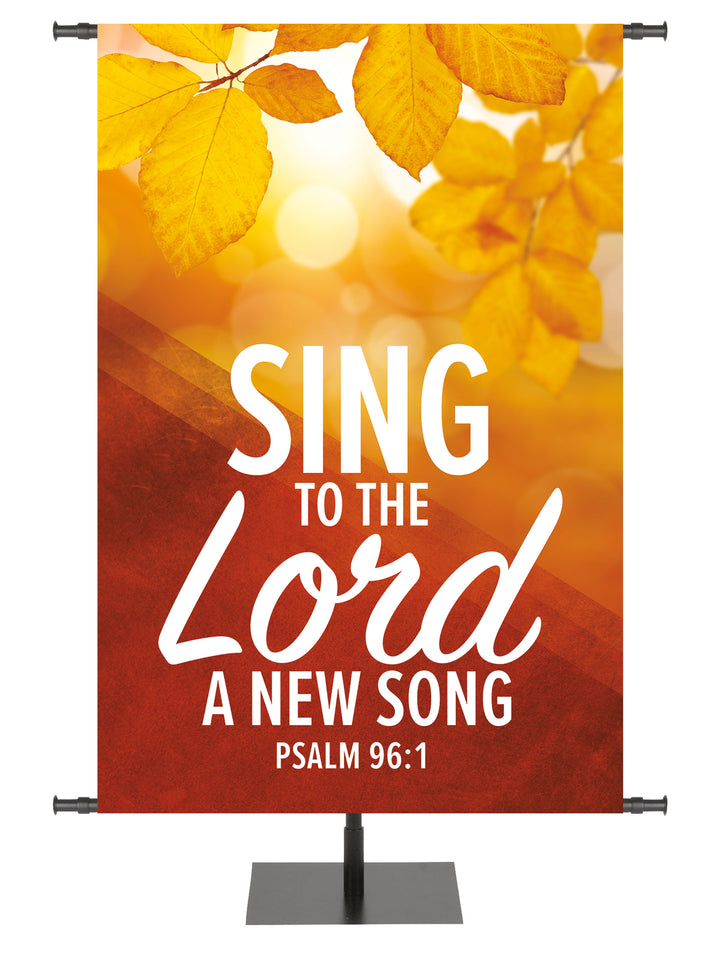 Golden Harvest Sing To The Lord A New Song Psalm 96:1 Golden Fall Leaves in Sunlight