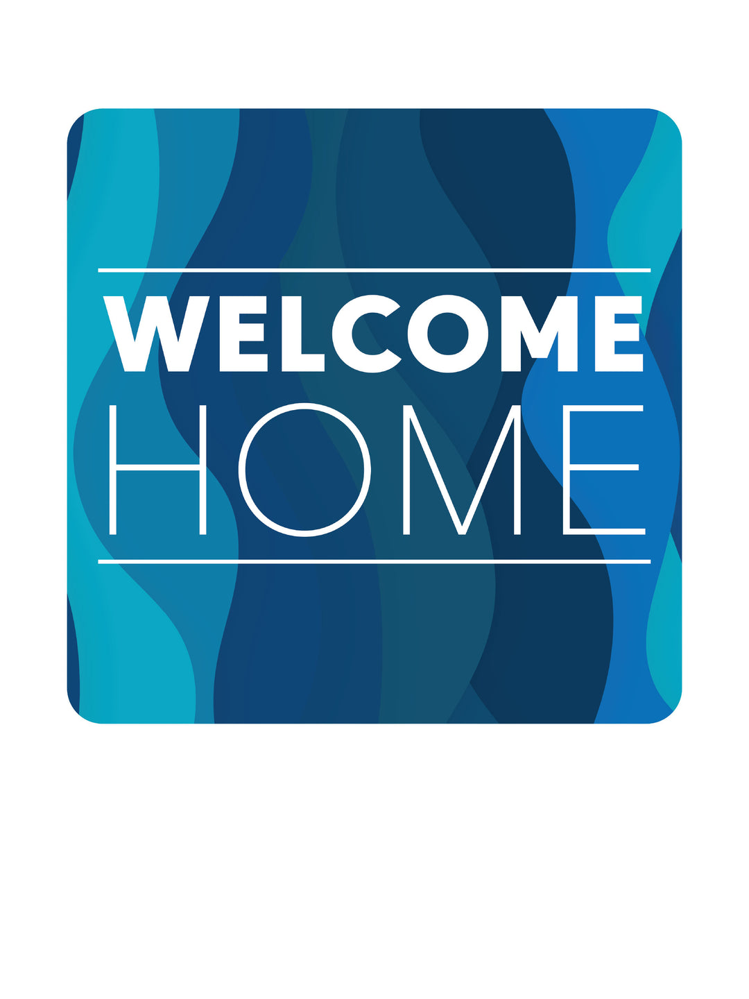 Navy Waves Design Welcome Home Hand-Held Signs - Set of 4