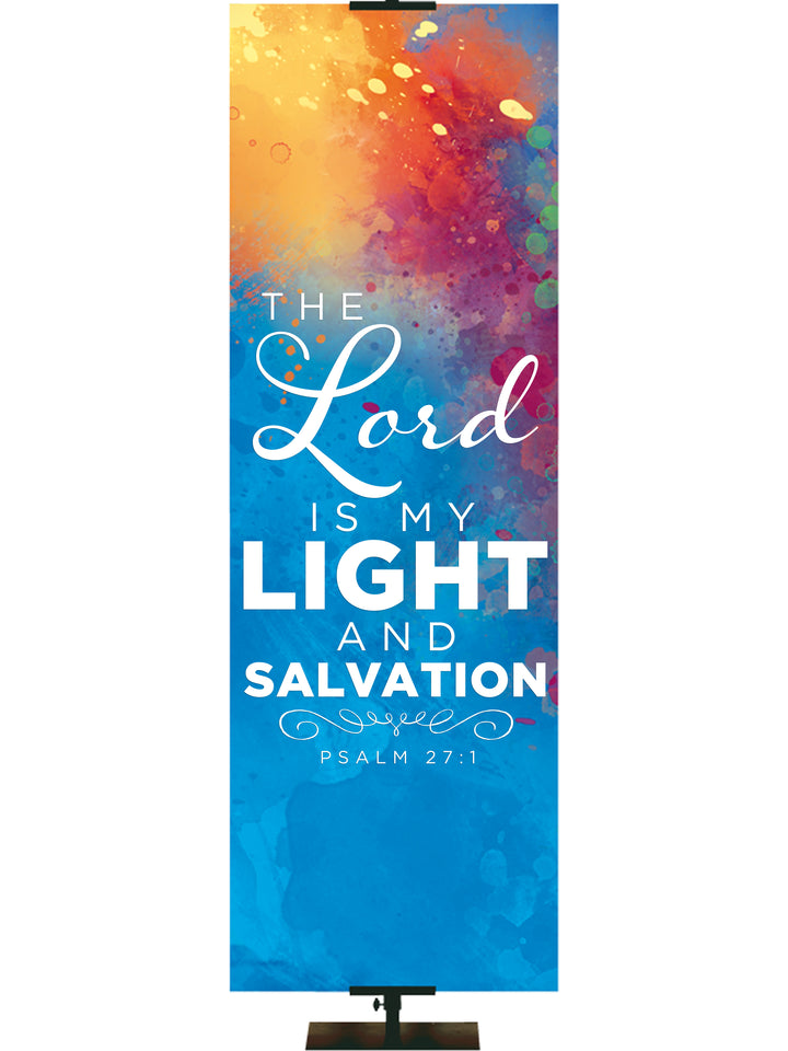 Hues of Inspiration The Lord Is My Light And My Salvation - Year Round Banners - PraiseBanners