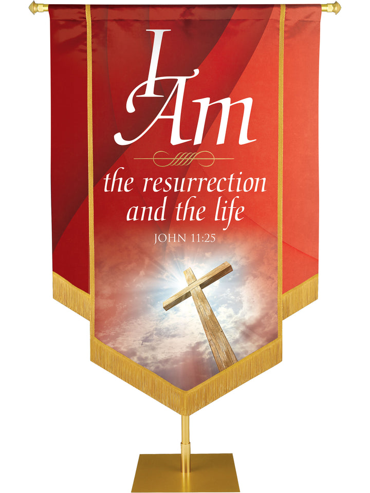 I Am Resurrection Embellished Banner - Handcrafted Banners - PraiseBanners