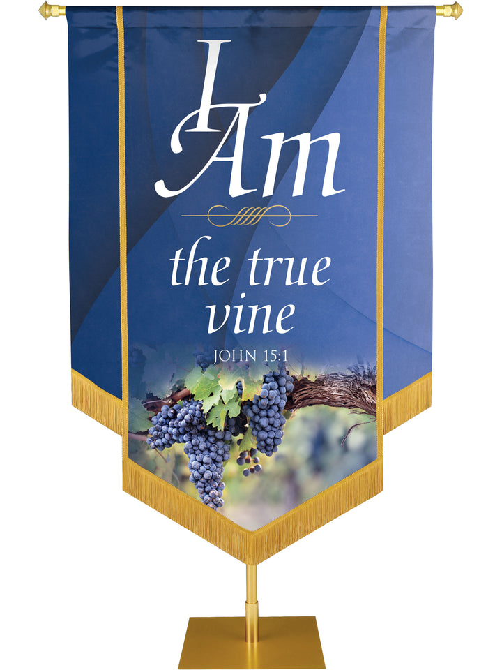 I Am True Vine Embellished Banner - Handcrafted Banners - PraiseBanners