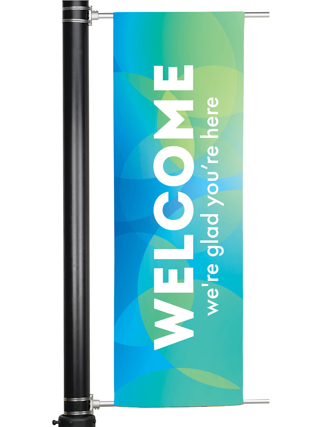 Custom Light Pole Banner Blue Frost Design - Custom Light Pole Banners - PraiseBanners