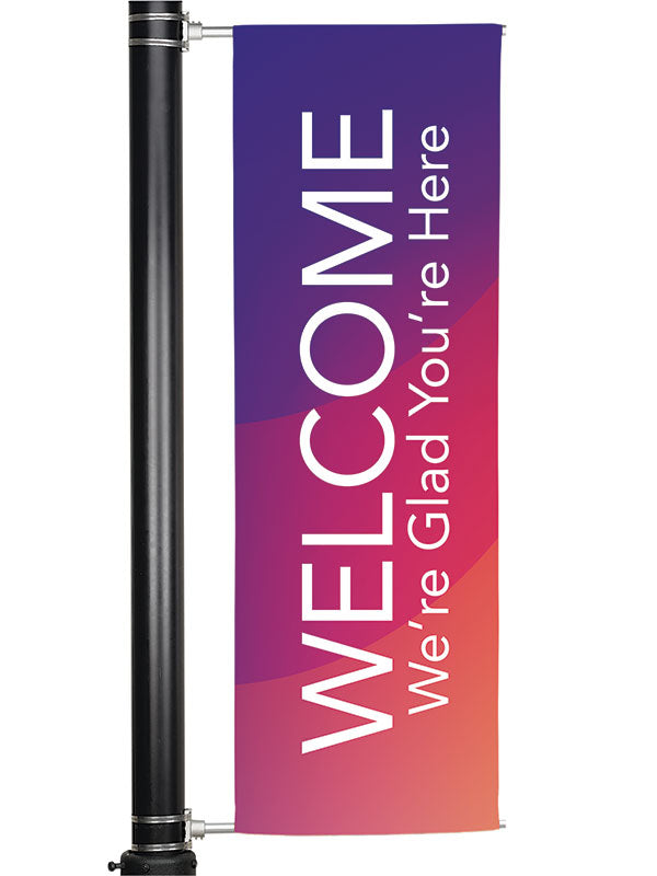 Light Pole Banner Welcome Multi-Color - Light Pole Banners - PraiseBanners