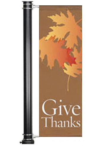 Light Pole Banner Give Thanks - Light Pole Banners - PraiseBanners