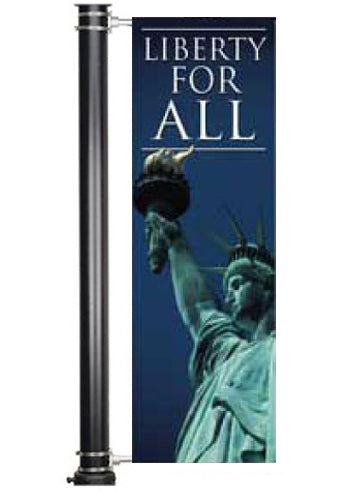 Light Pole Banner Liberty For All - Light Pole Banners - PraiseBanners