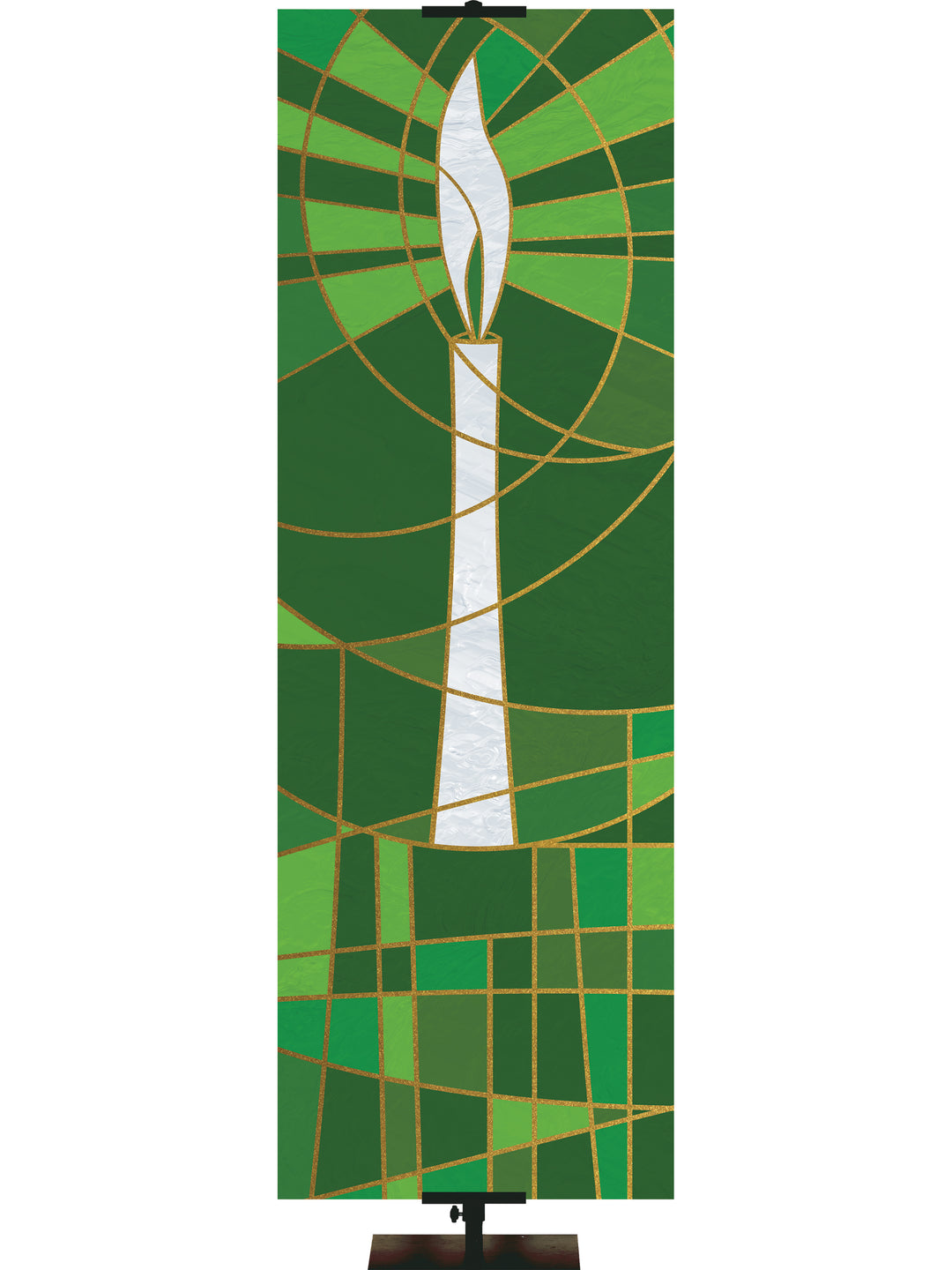 Luminescence Stained Glass Candle Symbol - Liturgical Banners - PraiseBanners