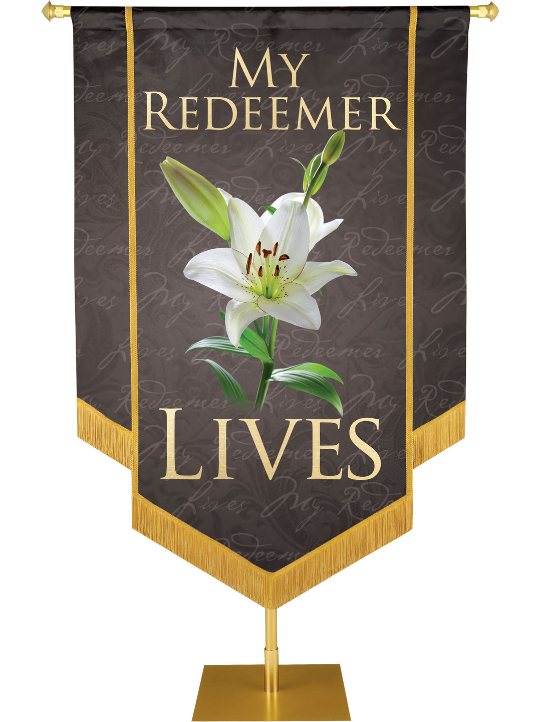 Names of Christ My Redeemer Lives Embellished Banner - Handcrafted Banners - PraiseBanners