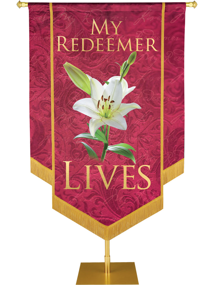 Names of Christ My Redeemer Lives Embellished Banner - Handcrafted Banners - PraiseBanners